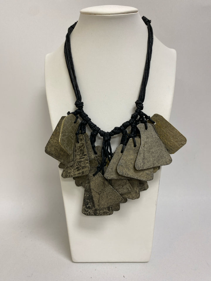Black Gold/Gray Shapes Necklace