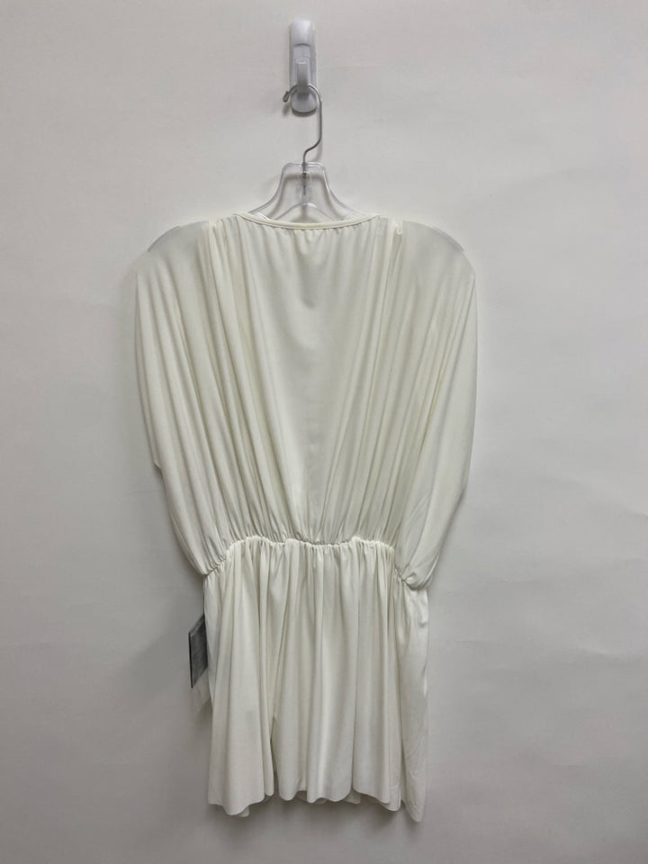 NWT Norma Kamali Size L White Ruched V Neck Athletic Dress