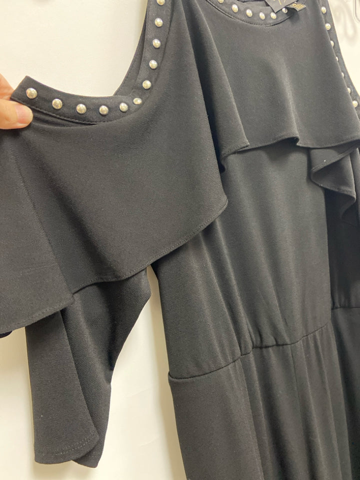 Size L Black Studded Cold Shoulder Ladies Jumpsuit