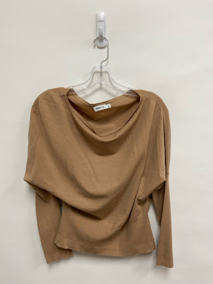 SIMKHAI Size M Tan Boat Neck Wool Blend Ladies Sweater
