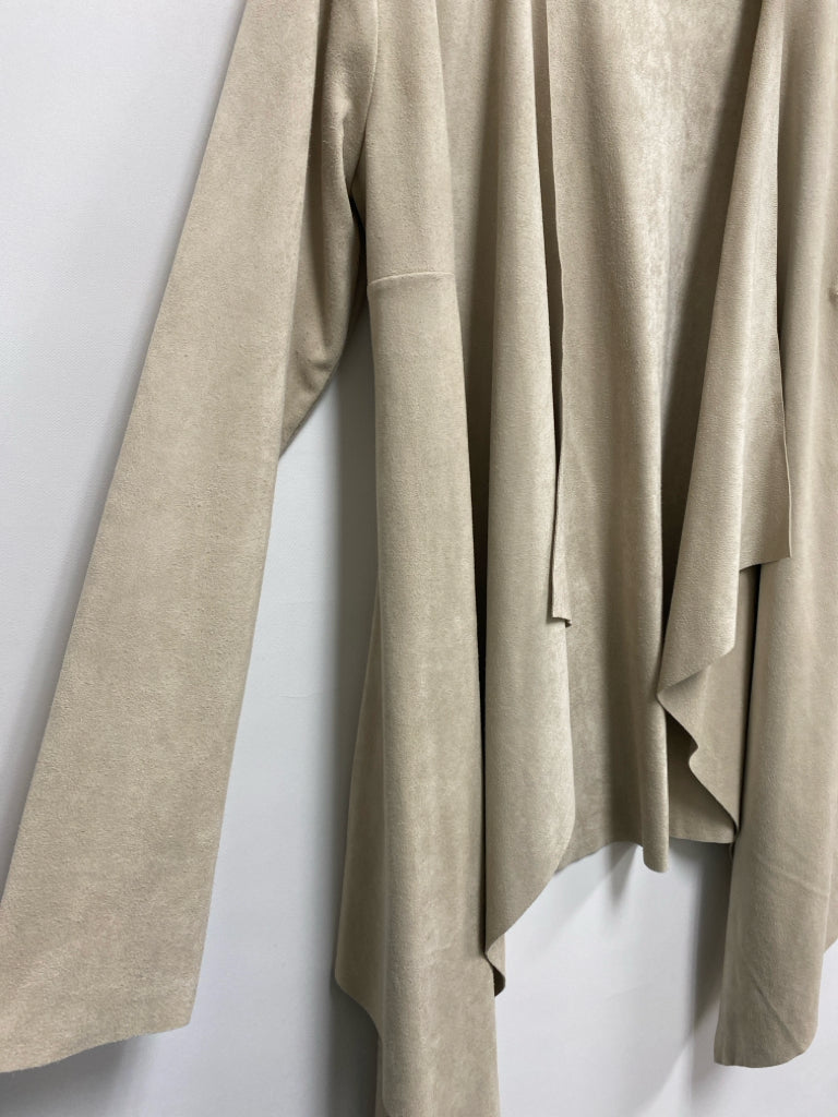 Soft Surroundings Size XS Beige Drape Faux Suede Ladies Jacket