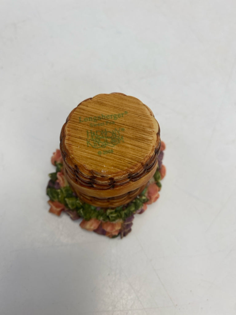 Longaberger Harmony Kingdom Sweet Pea  Basket Mini Trinket  Box