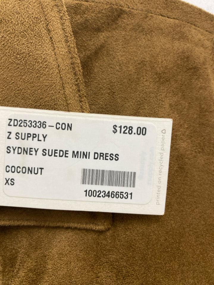 NWT Z Supply Size XS Chestnut Faux Suede Ladies Dress