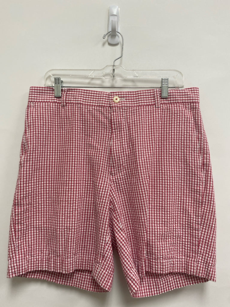 Southern Tide Size 34 Red/White Stripes Seersucker Men&