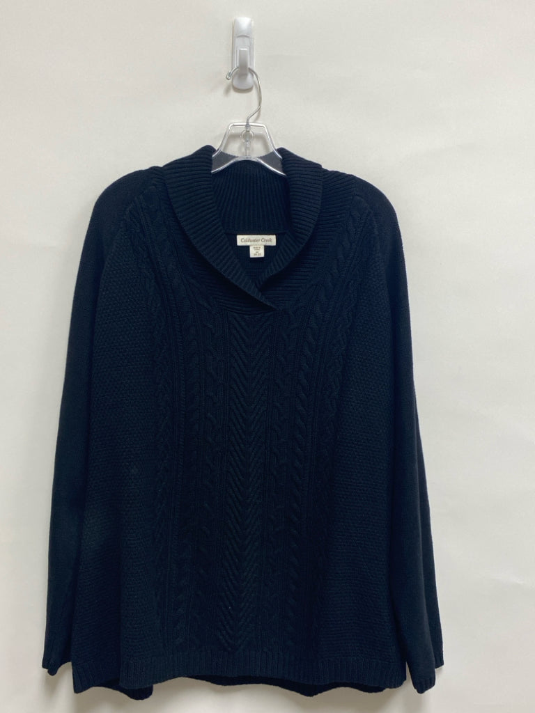 NWT Coldwater Creek Size 2X Black Cable Knit Plus Size Sweater