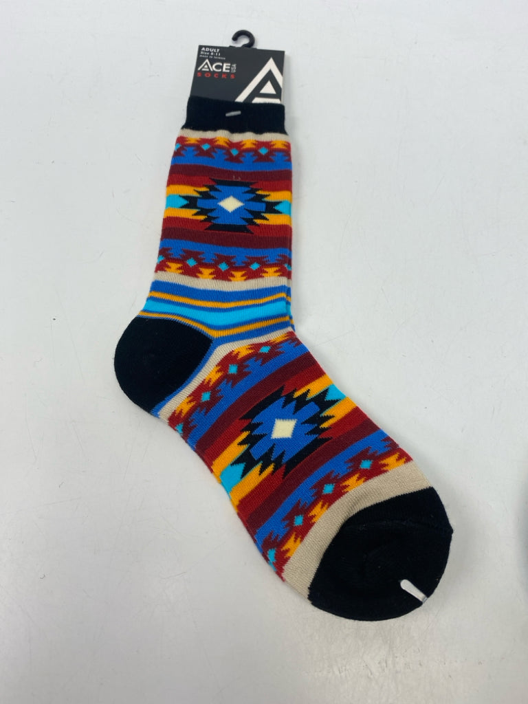 NWT Blue/Cream Red/Orange Southwestern Men&