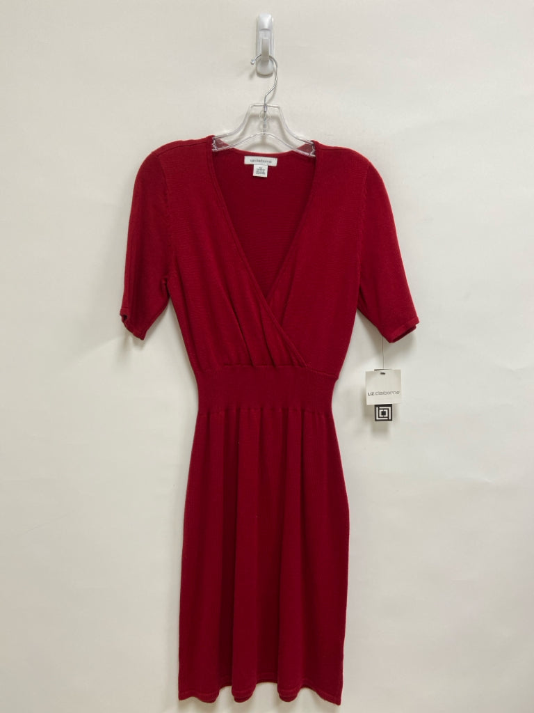 NWT Liz Claiborne Size M Red Short Sleeve Knit Ladies Dress