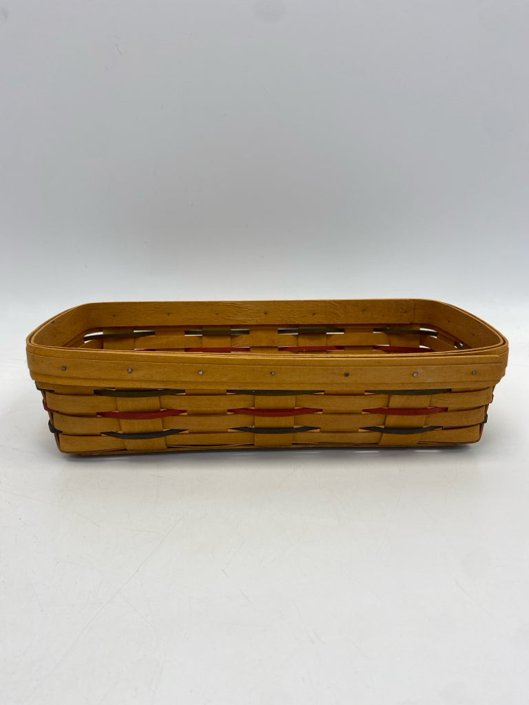 Longaberger Natural Green/Red Accents Basket