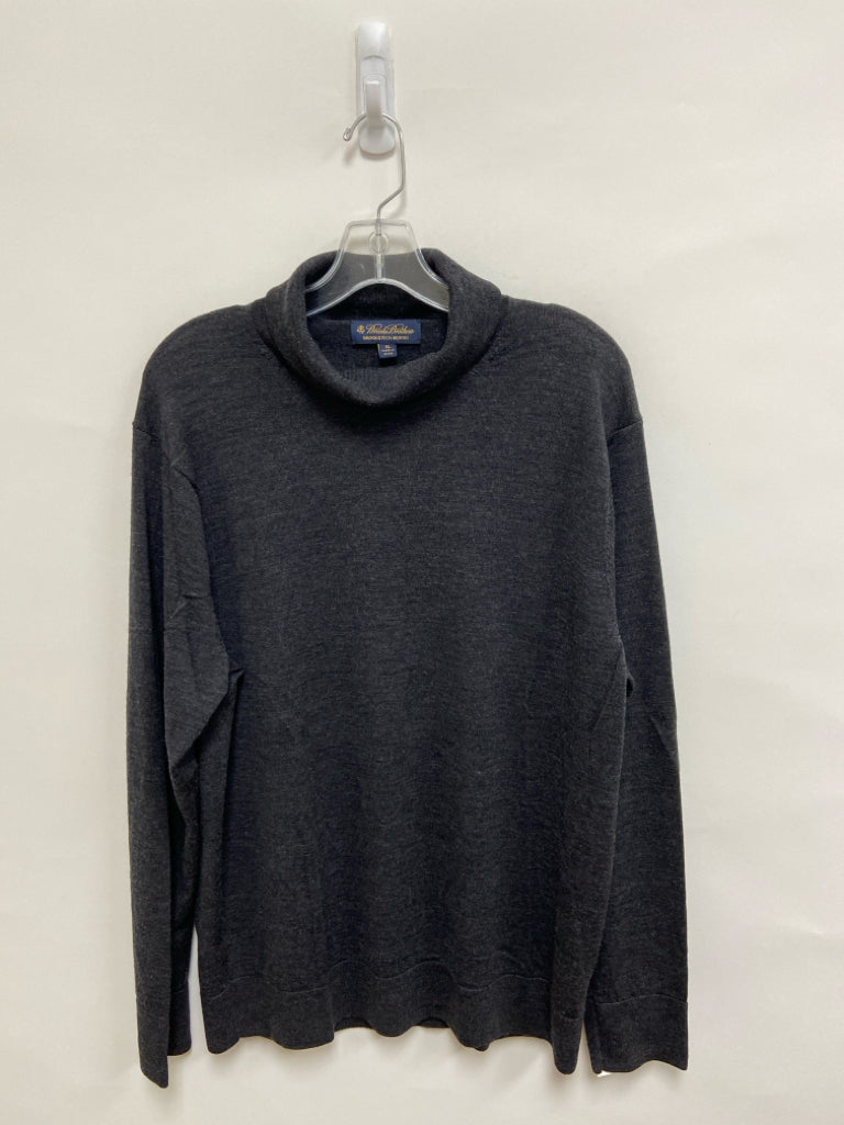 Brooks Brothers Size XL Charcoal Mottled Turtleneck Merino Men&