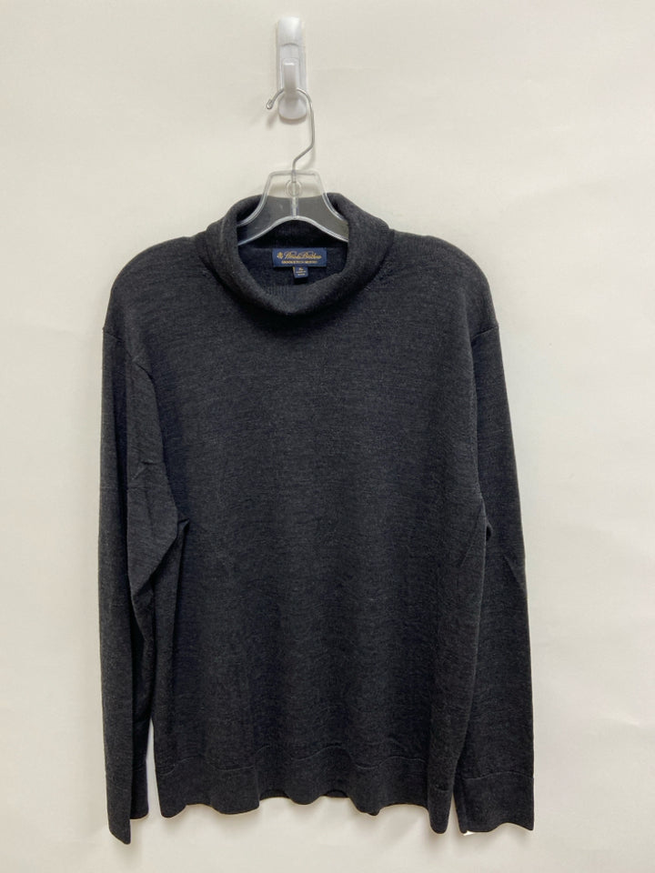 Brooks Brothers Size XL Charcoal Mottled Turtleneck Merino Men&