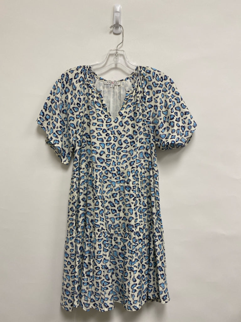 Joy Joy Size XS Cream Navy/Blue Animal Print Ladies Dress