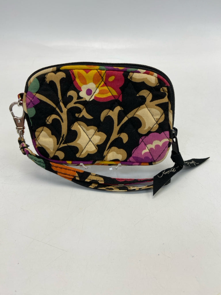 Vera Bradley Black Multi-Color Fabric Wristlet