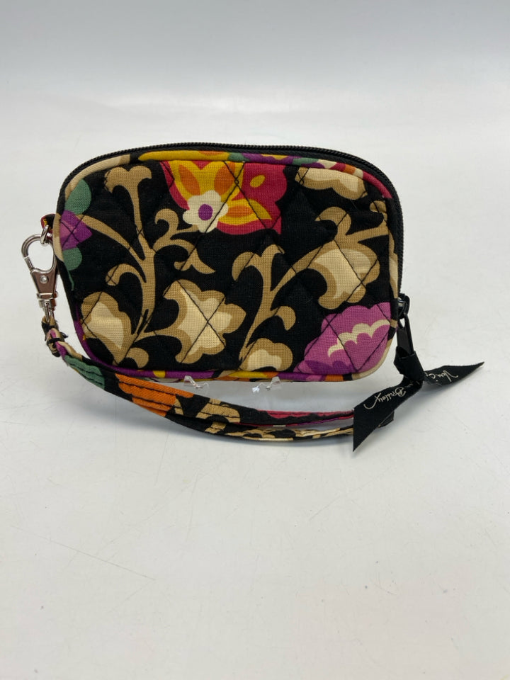 Vera Bradley Black Multi-Color Fabric Wristlet
