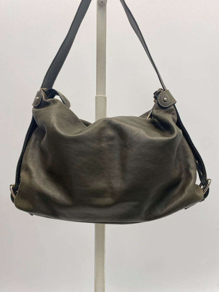 Marc Jacobs Dark Olive Silver Accent(s) Leather Handbag