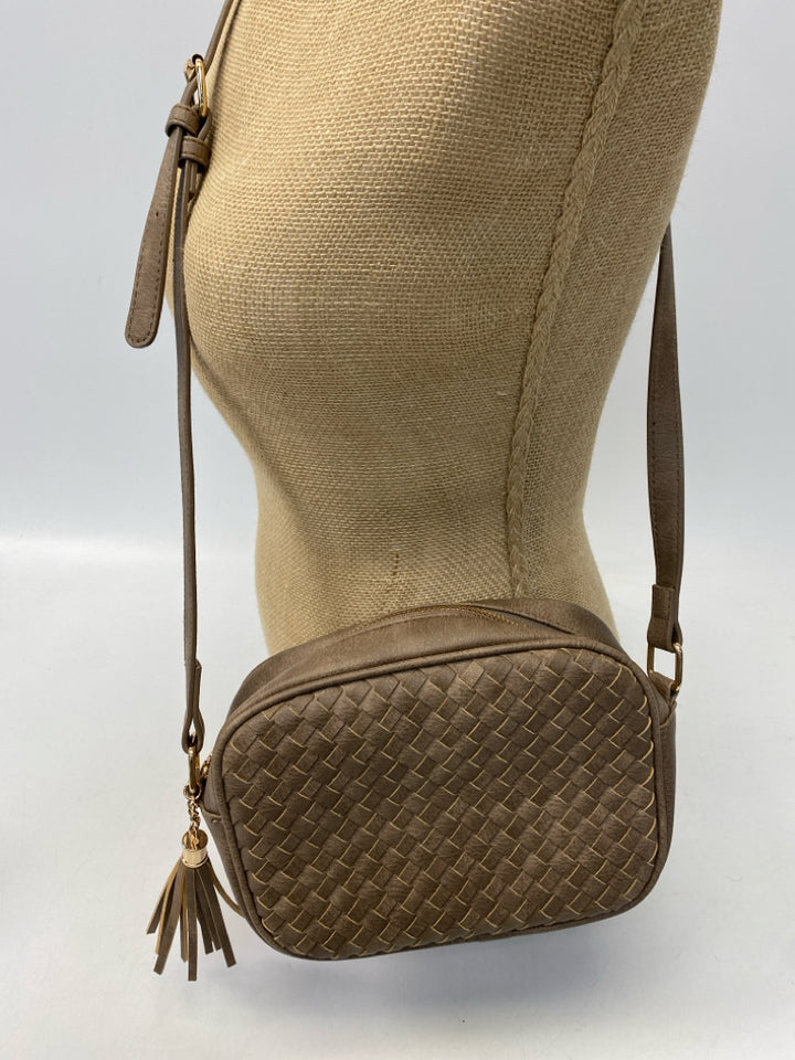 Brown Woven Crossbody