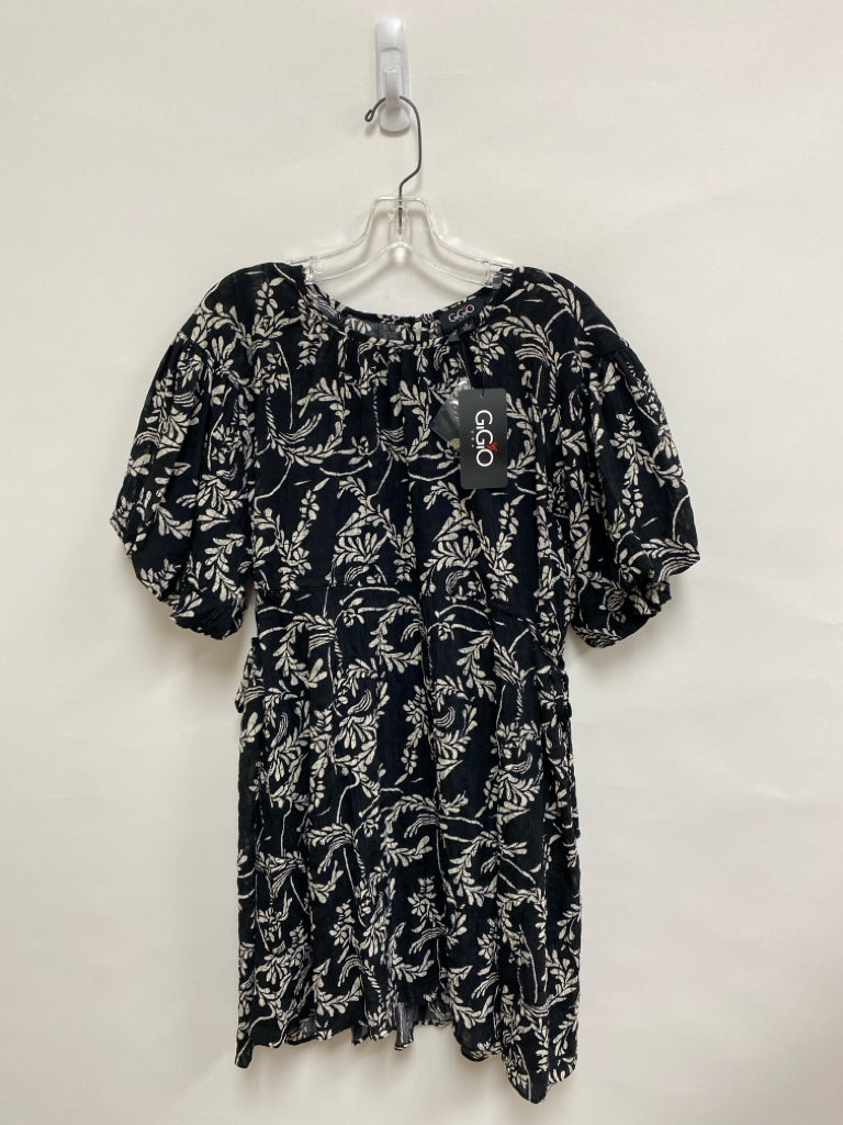 NWT GiGiO Size S Black White Leaves Ladies Dress