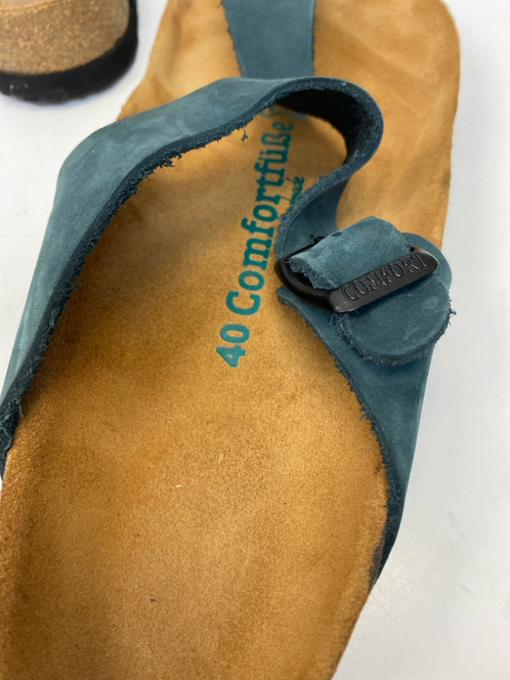 Size 40 Dark Teal Green Sandals