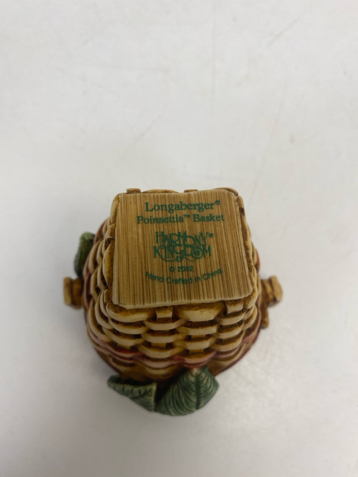 Longaberger Harmony Kingdom Poinsettia Basket Mini Trinket  Box