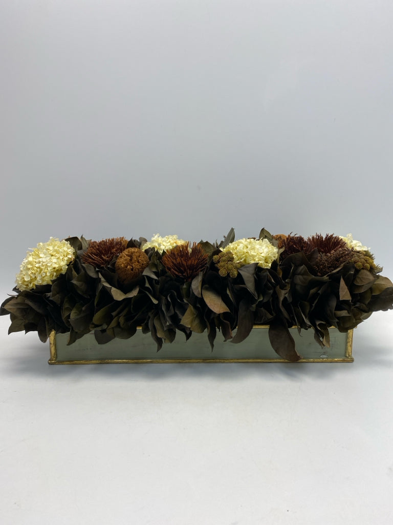 Brown/Cream Green Floral Arrangement