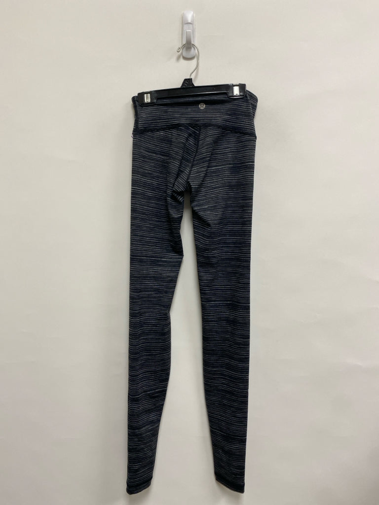 Lululemon Size XS Black Gray Striped Athletic Leggings