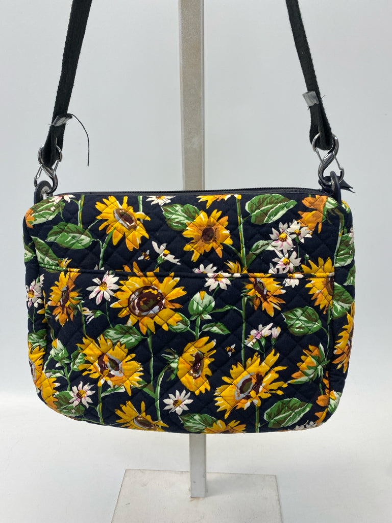 Dark Navy Yellow/Orange Sunflower(s) Handbag