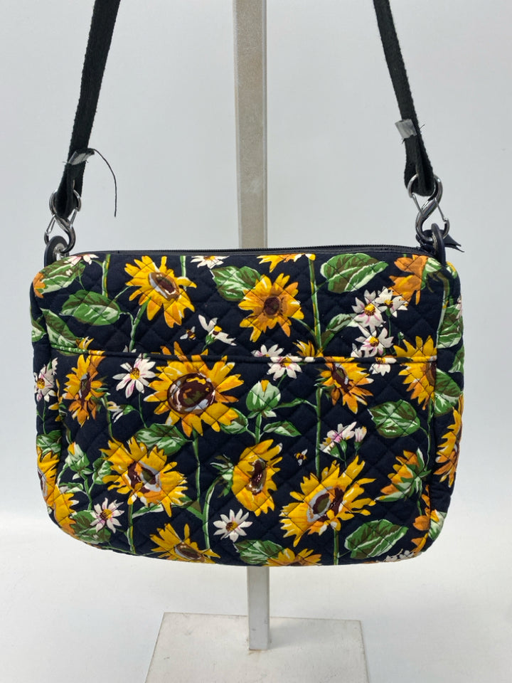 Dark Navy Yellow/Orange Sunflower(s) Handbag
