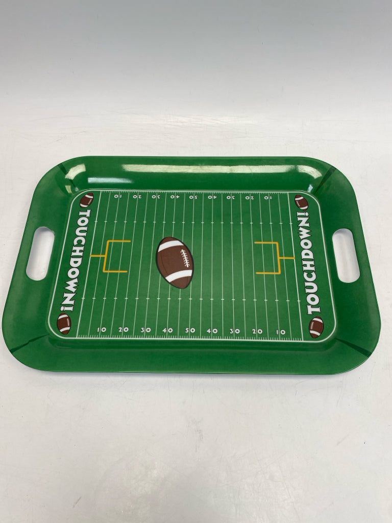 Green White Football Serving Piece