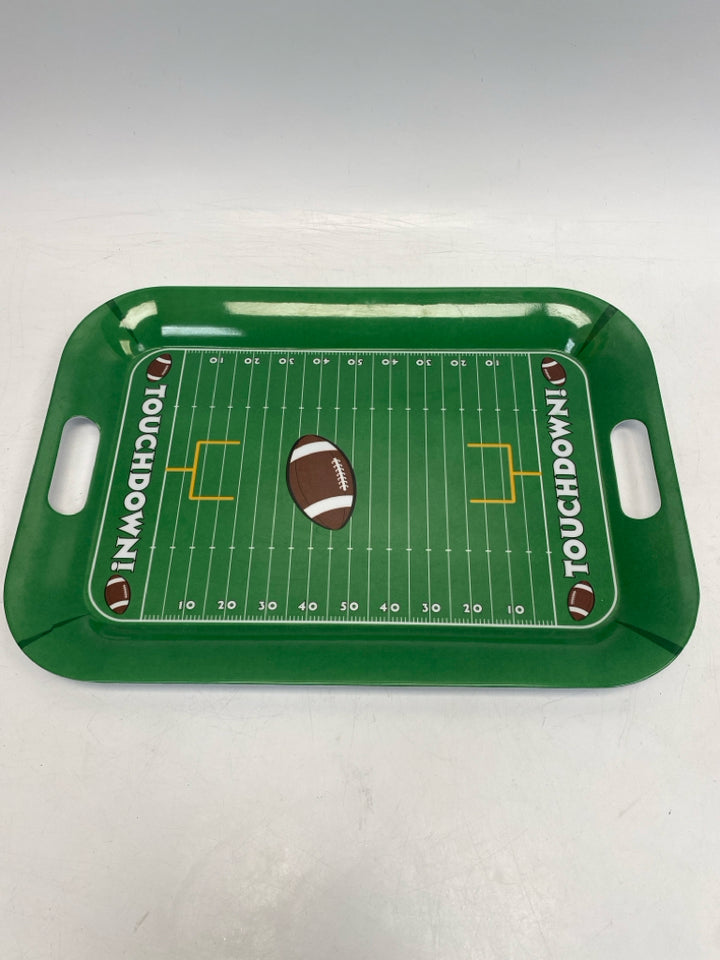 Green White Football Serving Piece