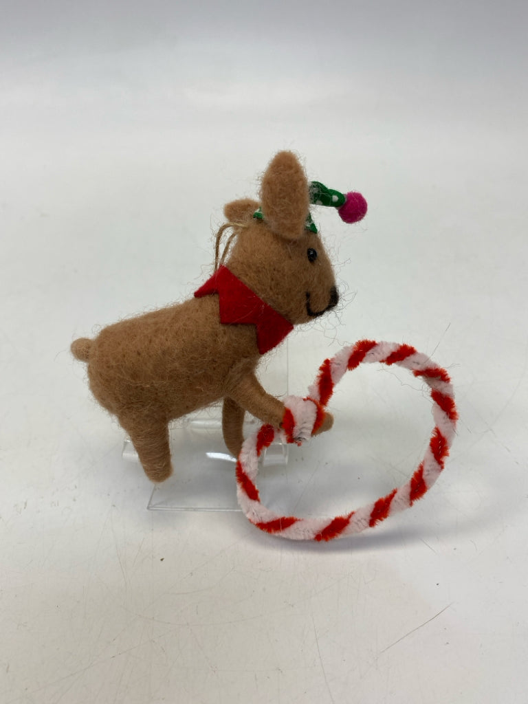Brown Red Wool Ornaments