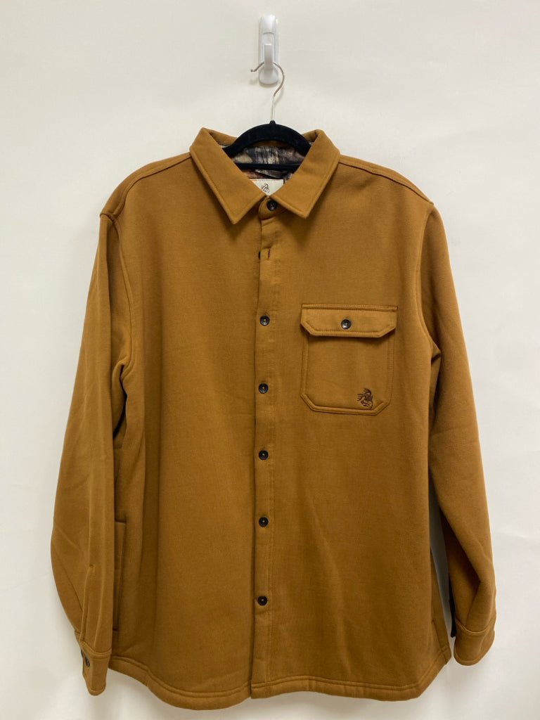 Size XL Tan Button Up Men&