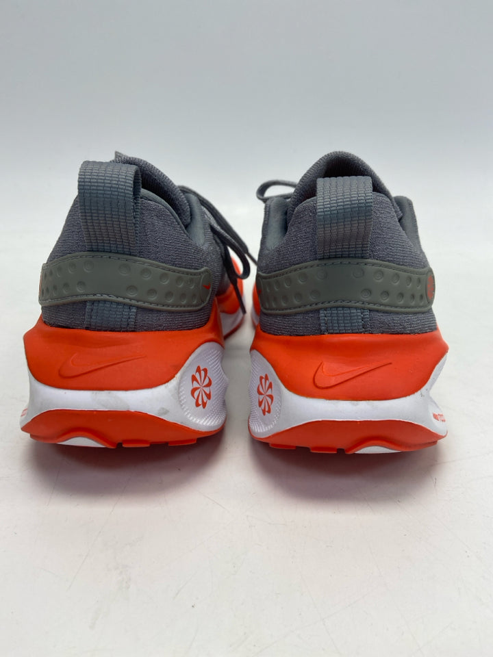 Nike US Shoe Size 8.5 Gray Orange Lace-up Sneakers