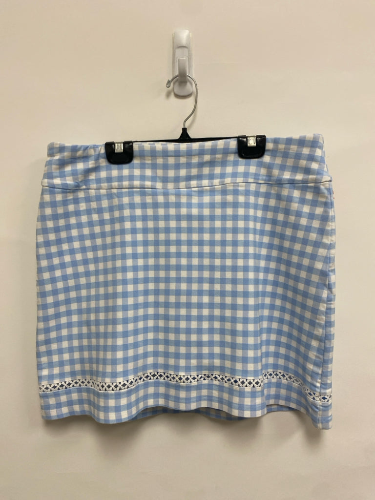 Crown &amp; Ivy Size 12 Powder Blue White Checkered Ladies Skort