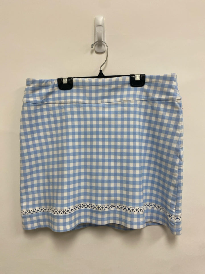 Crown &amp; Ivy Size 12 Powder Blue White Checkered Ladies Skort