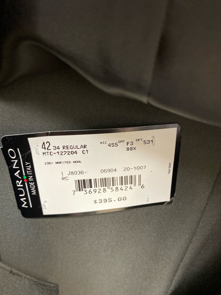 NWT Murano Size 42R Dark Olive Double-Breasted Wool Men&