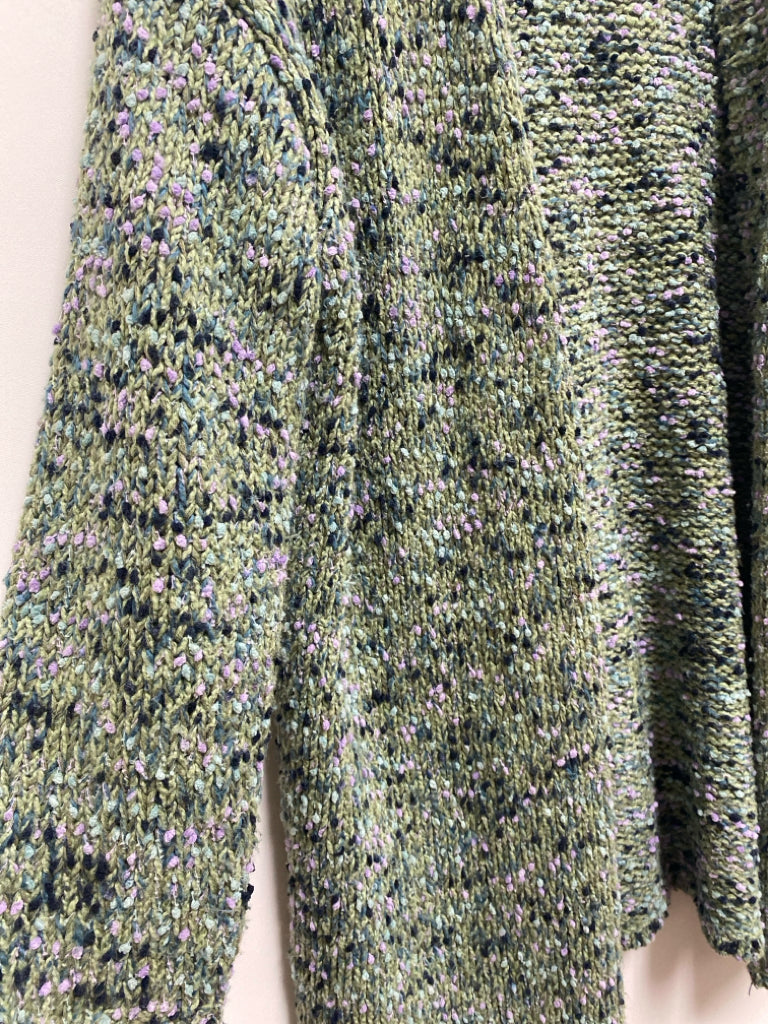 J Jill Size MP Green/Lavender Speckles Drape Petite Sweater
