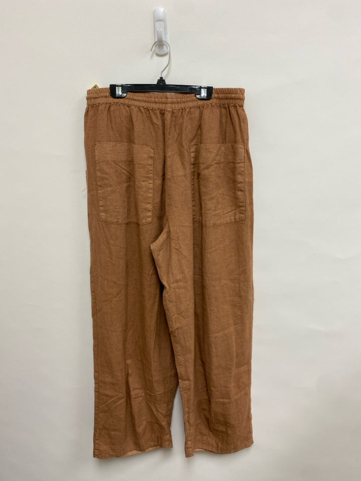 NWT Free People Size M Brown Linen Blend Ladies Pants