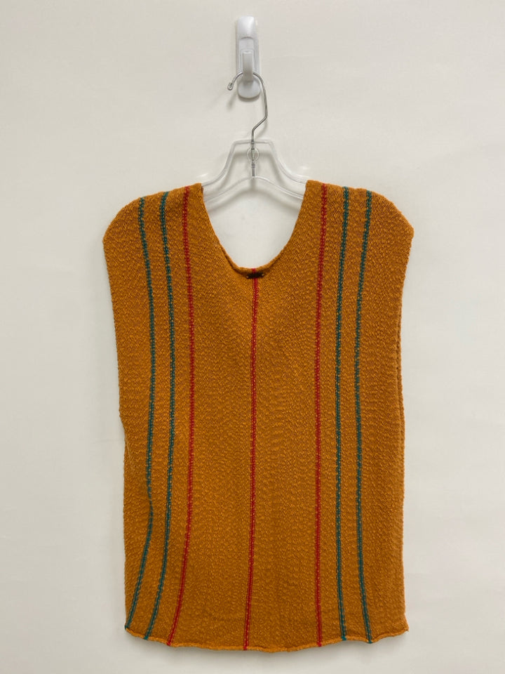 PrAna Size M Orange Red/Blue Striped Ladies Sweater Vest
