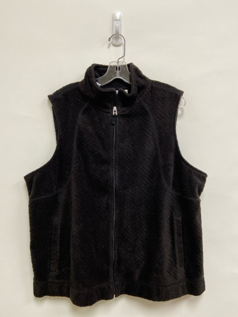 Kim Rogers Size 1X Black Fuzzy Plus Size Vest