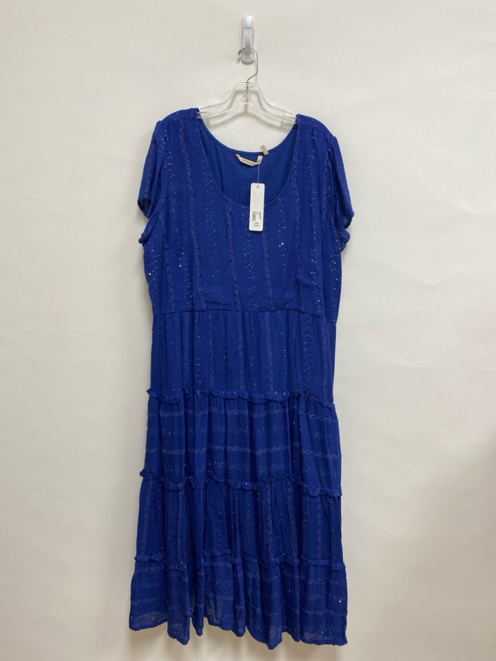 NWT Soft Surroundings  SIZE  2X Dark Blue Sequins Maxi Plus Size Dress
