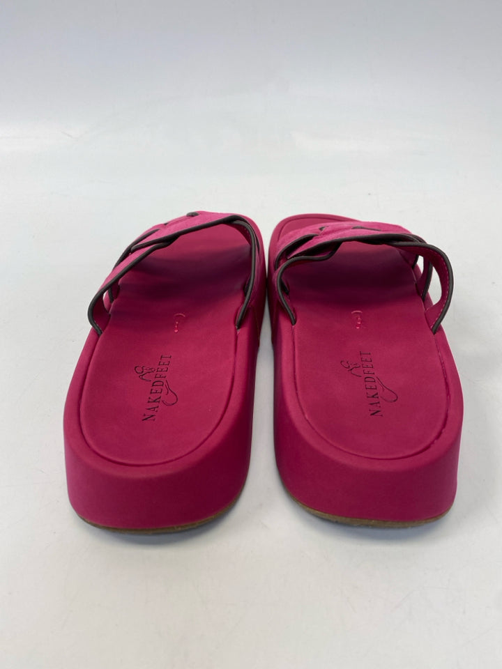 NWT Naked Feet  Size 7 Fuchsia Sandals