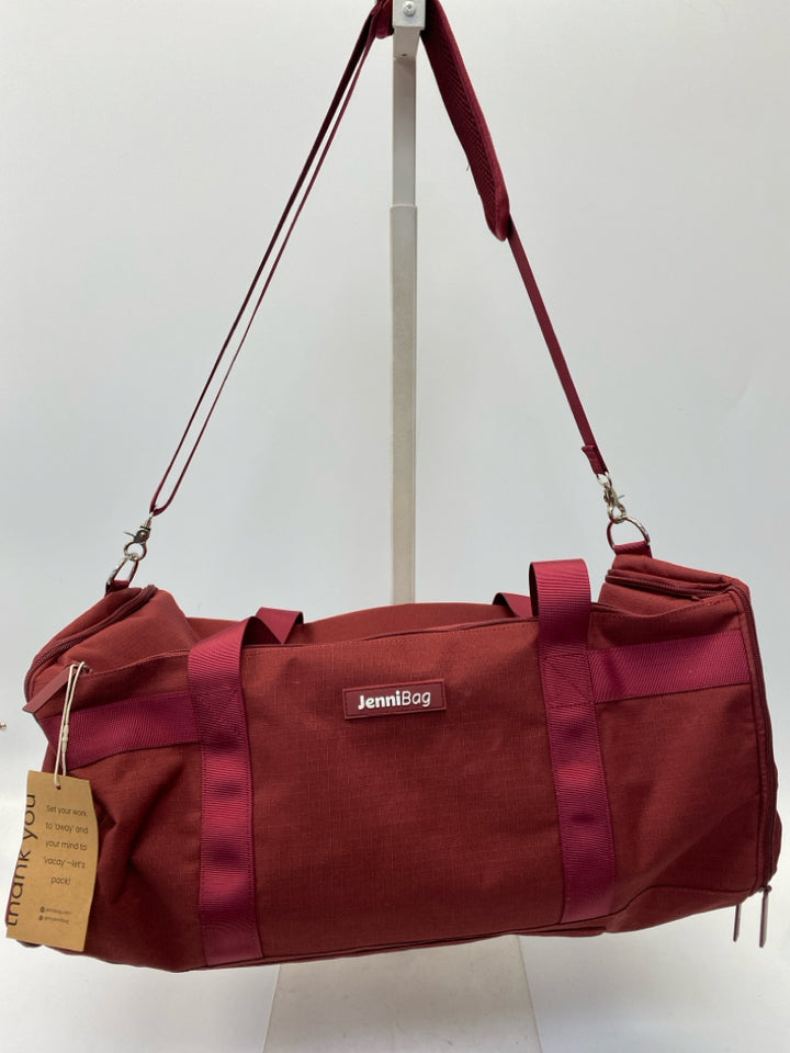 NWT JenniBag 2.0 Dark Red Duffle Bag w/Roller