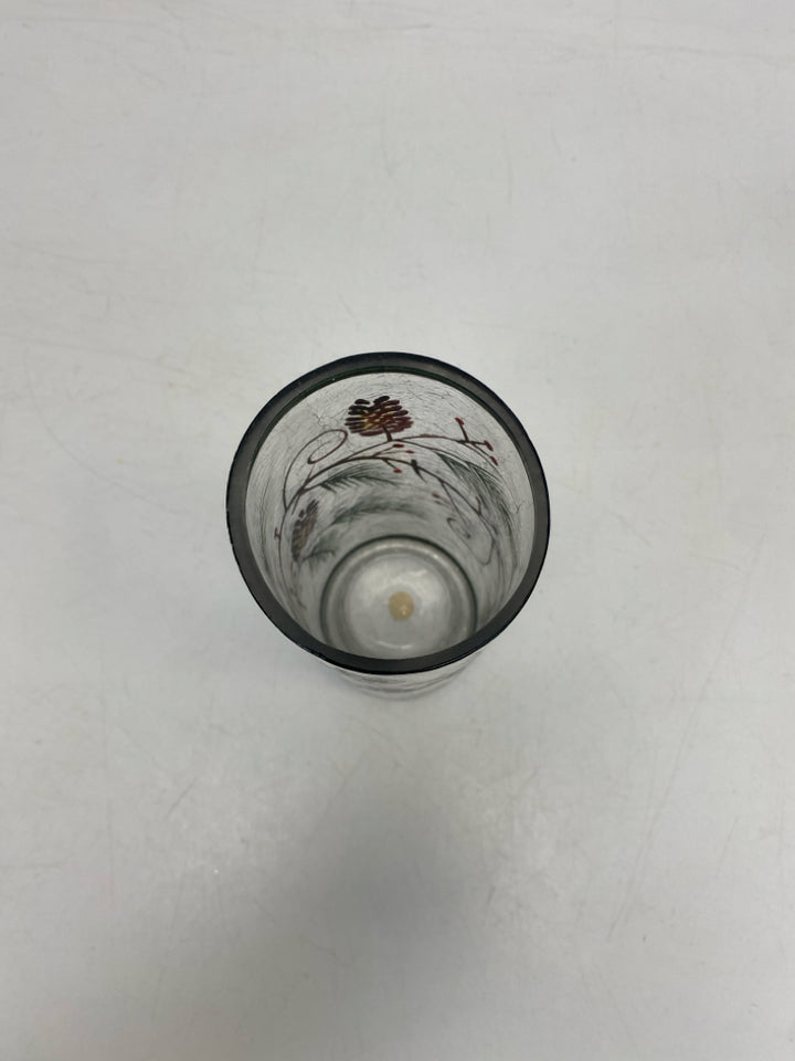 Clear Green/Brown Pinecone Glass Christmas