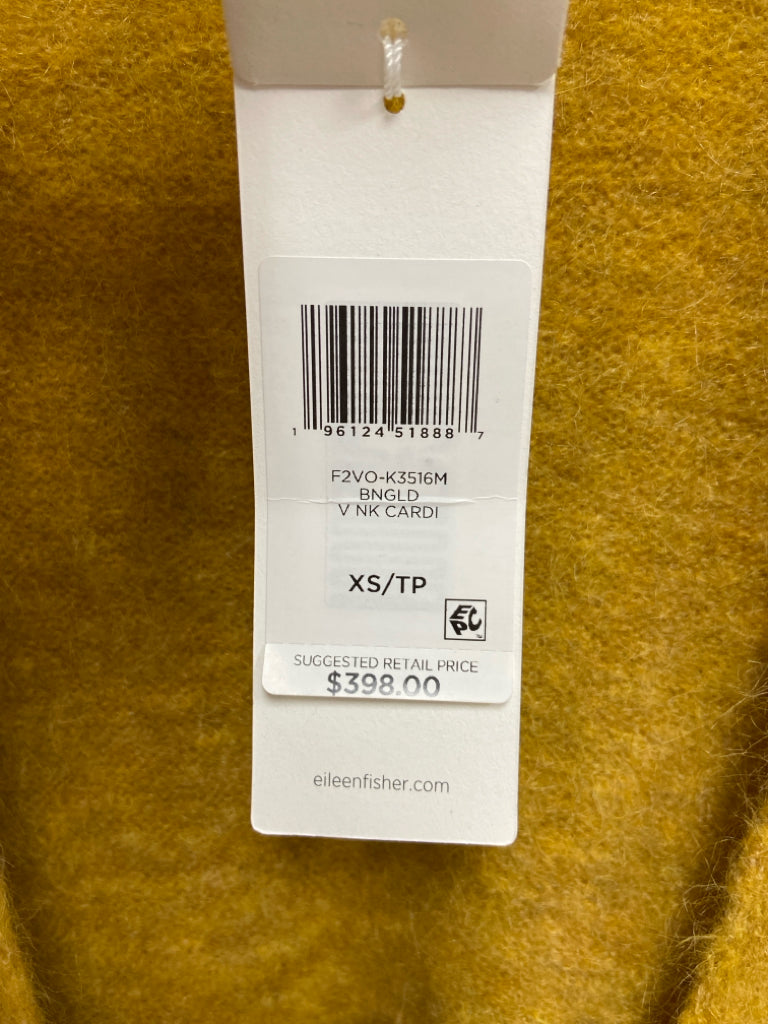 NWT Eileen Fisher Size XS Goldenrod Cardigan Wool Blend Ladies Sweater