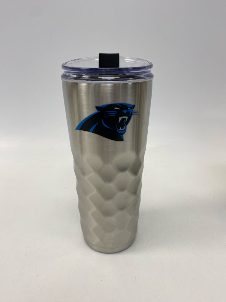 Silver Black/Blue Carolina Panthers Tumbler