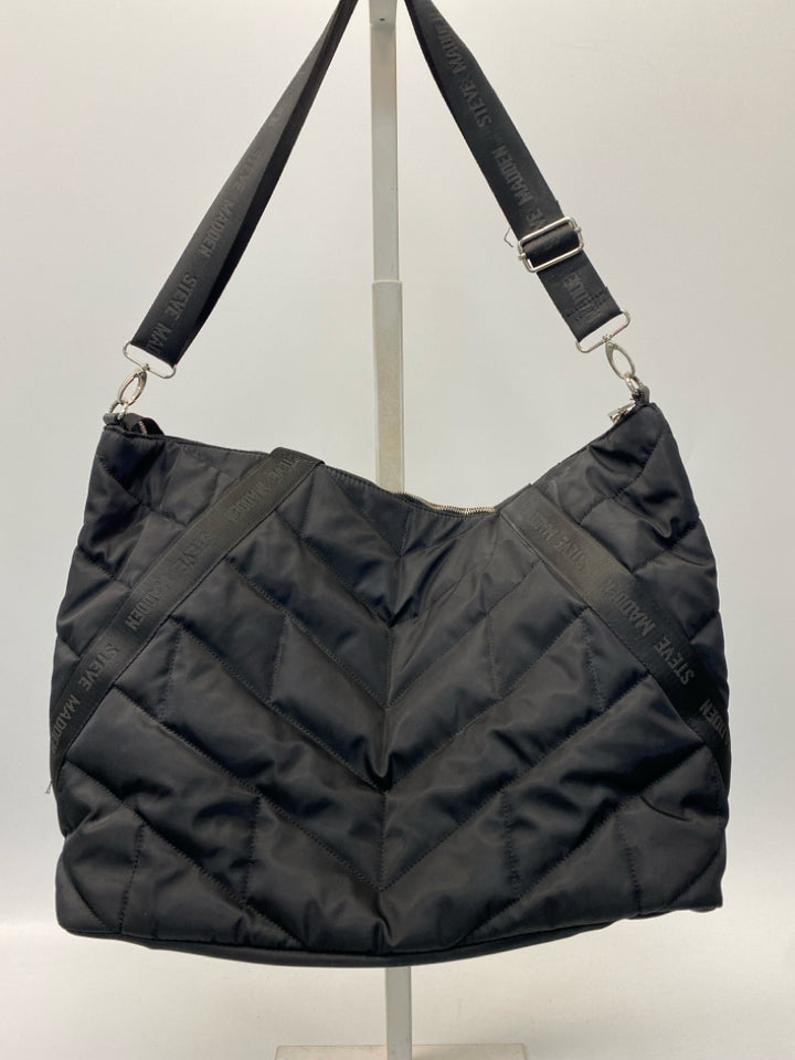 Steve Madden Black Quilted Duffle Bag