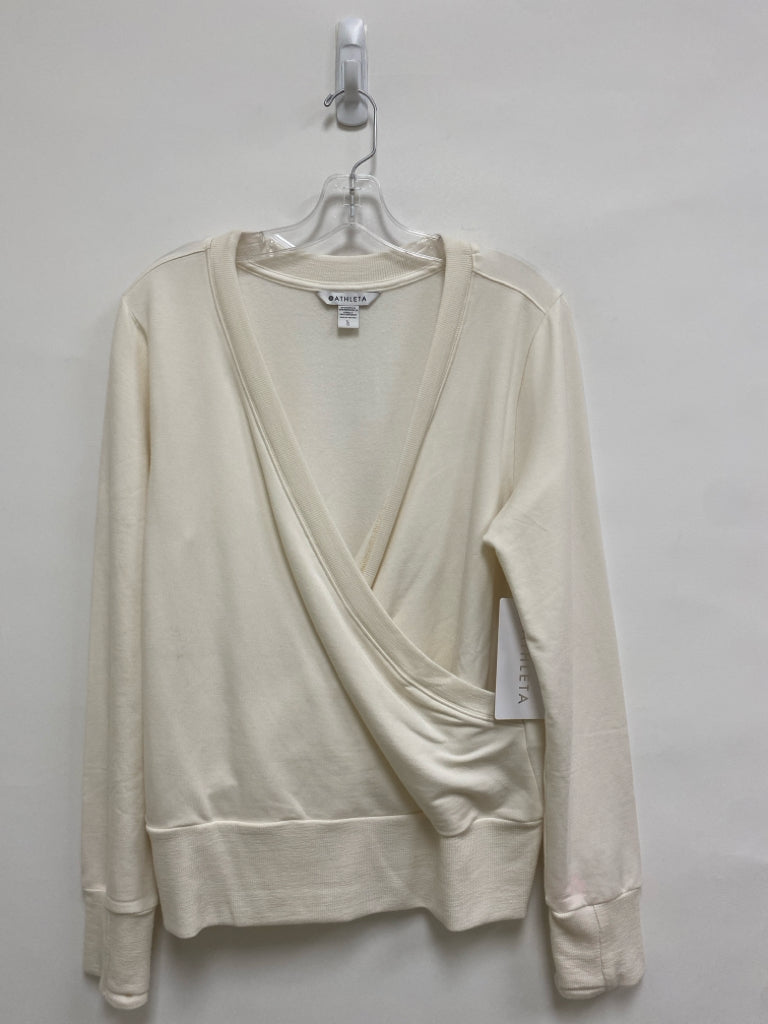 NWT Athleta Size L White Wrap Athletic Sweatshirt