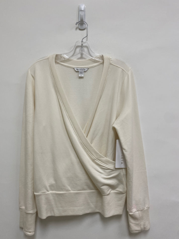 NWT Athleta Size L White Wrap Athletic Sweatshirt
