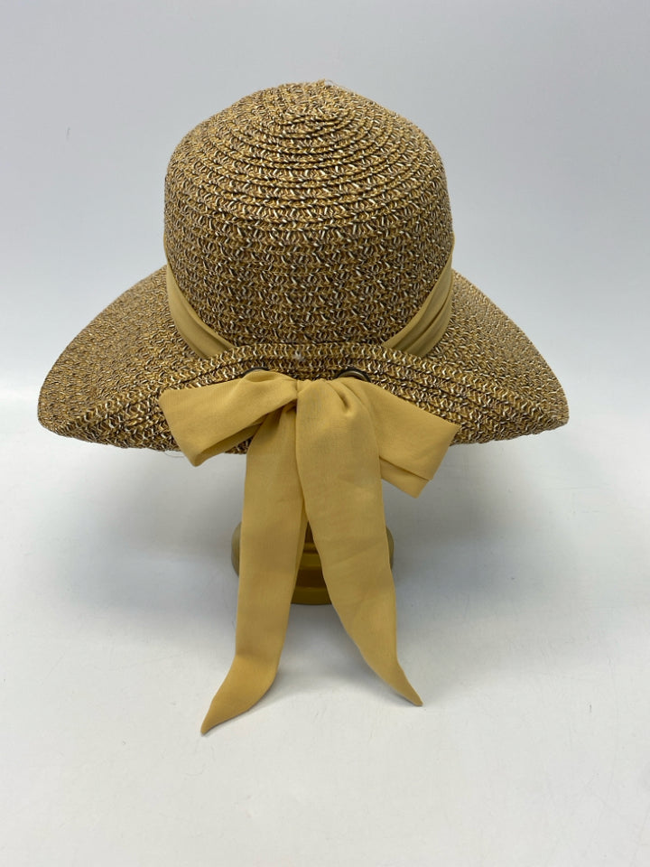 Nine West Natural Gold Straw Hat