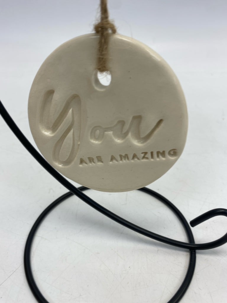 Cream Words Ornaments