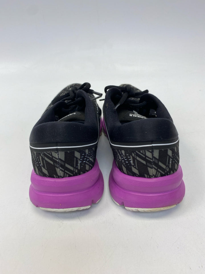 Brooks US Shoe Size 8 Black/Gray Purple Lace-up Sneakers